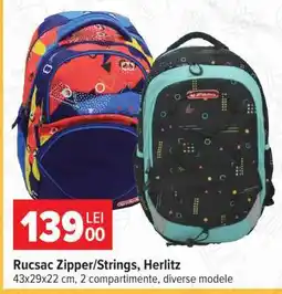 Carrefour Rucsac Zipper/Strings, Herlitz Ofertă