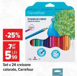Carrefour Set x 24 creioane colorate, Carrefour Ofertă