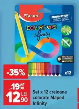 Carrefour Set x 12 creioane colorate Maped Infinity Ofertă