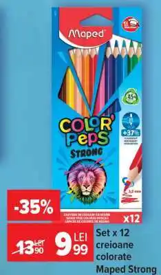 Carrefour Set x 12 creioane colorate Maped Strong Ofertă