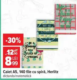 Carrefour Caiet A5, 140 file cu spiră, Herlitz Ofertă