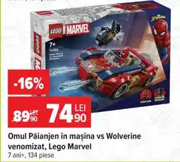 Carrefour Omul Păianjen în mașina vs Wolverine venomizat, Lego Marvel Ofertă