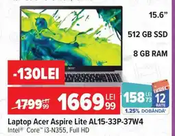 Carrefour Laptop Acer Aspire Lite AL15-33P-37W4 Ofertă