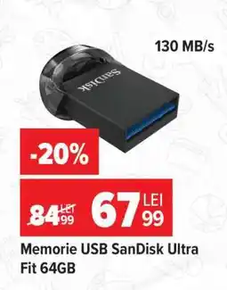 Carrefour Memorie USB SanDisk Ultra Fit 64GB Ofertă