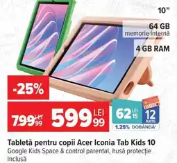 Carrefour Tabletă pentru copii Acer Iconia Tab Kids 10 Ofertă