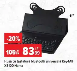 Carrefour Husă cu tastatură bluetooth universală Key4All X3100 Hama Ofertă