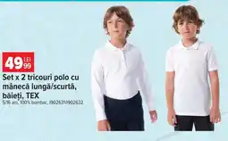 Carrefour Set x 2 tricouri polo cu mânecă lungă/scurtă, băieți, TEX Ofertă