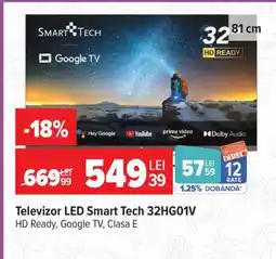 Carrefour Televizor LED Smart Tech 32HG01V Ofertă