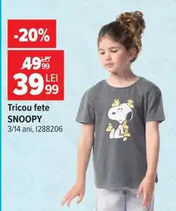 Carrefour Tricou fete SNOOPY Ofertă