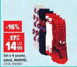 Carrefour Set x 4 șosete, băieți, MARVEL Ofertă