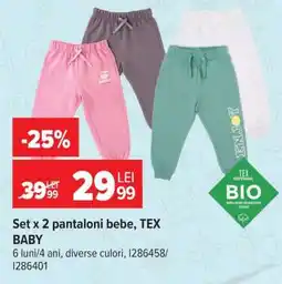 Carrefour Set x 2 pantaloni, bebe, TEX BABY Ofertă