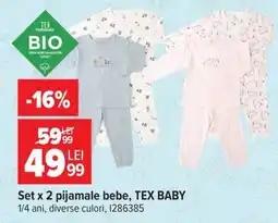 Carrefour Set x 2 pijamale, bebe, TEX BABY Ofertă