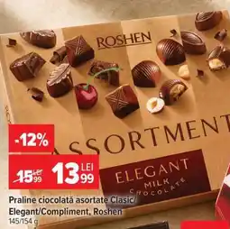 Carrefour Praline ciocolată asortate Clasic/Elegant/Compliment, Roshen Ofertă