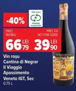 Carrefour Vin roșu Cantina di Negrar Il Viaggio Appassimento Veneto IGT, Sec Ofertă