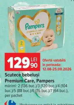 Carrefour Scutece bebeluși Premium Care Pampers Ofertă