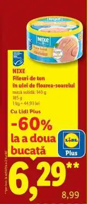 Lidl NIXE Fileuri de ton în ulei de floarea-soarelui Ofertă