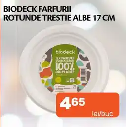 Unicarm Biodeck farfurii rotunde trestie albe Ofertă