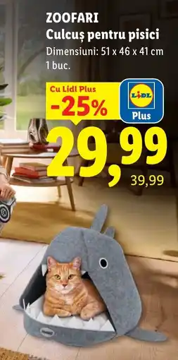 Lidl Zoofari culcuș pentru pisici Ofertă