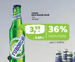 La Doi Pasi Tuborg bere blondă sticlă Ofertă