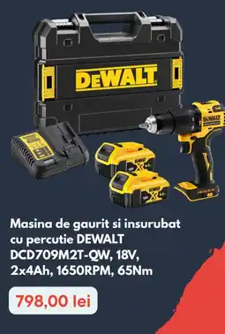 Brico Depôt DeWalt masina de gaurit si insurubat cu percutie dcd709m2t-qw Ofertă