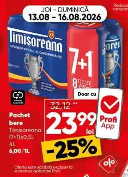 PROFI Pachet bere Timișoreana (7+1)x0,5L Ofertă