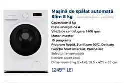 Carrefour Mașină de spălat automată Slim 8 kg Ofertă