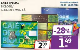 Auchan Caiet special biologie/geografie/muzică Ofertă