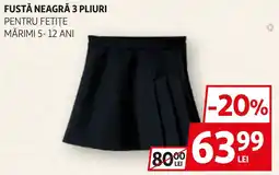 Auchan Fustă neagră 3 pliuri Ofertă