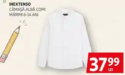 Auchan Inextenso cămașă albă copii Ofertă