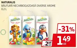 Auchan Naturalis băutură necarbo gazoasă diverse arome Ofertă