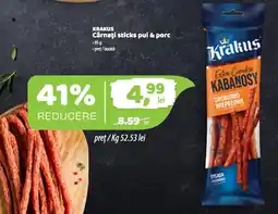 La Doi Pasi Krakus carnati sticks pui & porc Ofertă