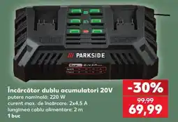 Kaufland Parkside încărcător dublu acumulatori 20V Ofertă