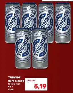 Kaufland Tuborg bere blondă fără alcool Ofertă