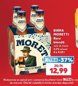 Kaufland Birra Moretti Bere blondă sale di mare Ofertă