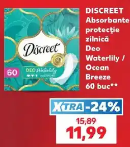 Kaufland Discreet absorbante protectie zilnica deo waterlily / ocean breeze Ofertă