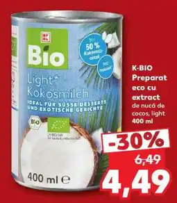 Kaufland K-BIO Preparat eco cu extract de nucă de cocos, light 400 ml Ofertă
