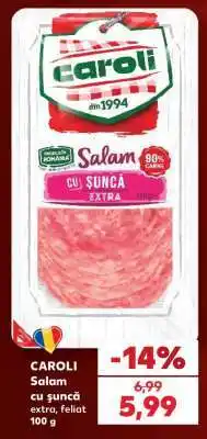 Kaufland CAROLI Salam cu șuncă extra feliat 100 g Ofertă