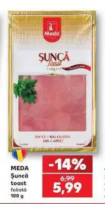 Kaufland MEDA Șuncă toast feliată 100 g Ofertă