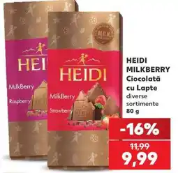 Kaufland HEIDI MILKBERRY Ciocolată cu Lapte Ofertă