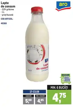 Metro aro lapte de consum Ofertă