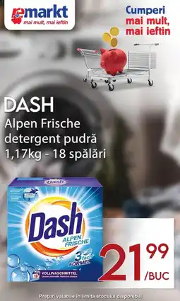 Remarkt Dash alpen frische detergent pudra Ofertă