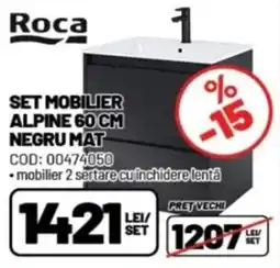 Ambient Roca set mobilier alpine 60 cm negru mat Ofertă
