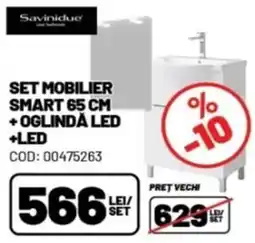 Ambient Savinidue set mobilier smart 65 cm + oglindă led +led Ofertă