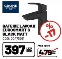 Ambient Grohe baterie lavoar euros mart s black matt Ofertă