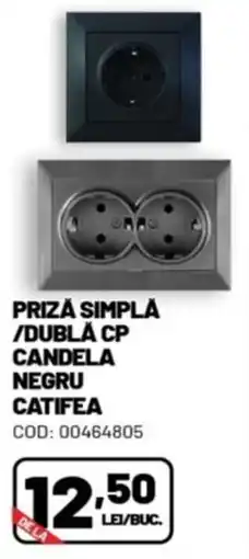 Ambient Candela priză simplă / dublă cp negru catifea Ofertă
