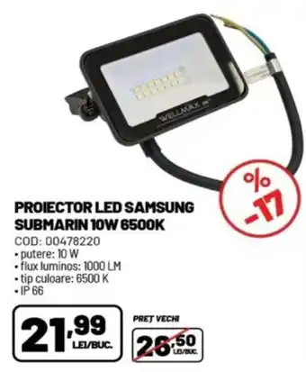 Ambient Wellmax projector led samsung submarin 10w 6500k Ofertă