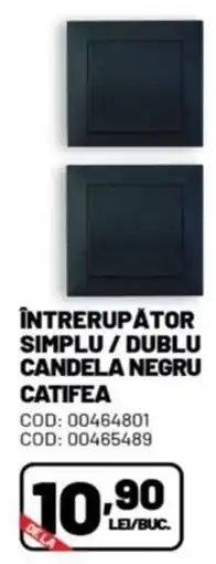 Ambient Catifea intrerupator simplu dublu candela negru Ofertă