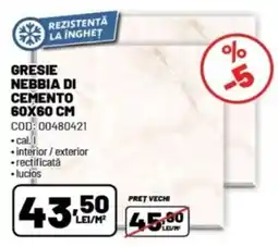 Ambient Gresie Nebbia Di Cemento Ofertă