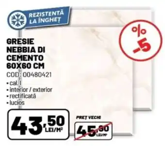 Ambient Gresie Nebbia Di Cemento Ofertă