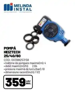Ambient Melinda instal pompă heiztech 25/40/60 Ofertă